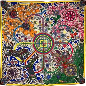 Hermès 2015 L'Arbre du Vent Cashmere Silk Oversized Scarf- Minor Flaws